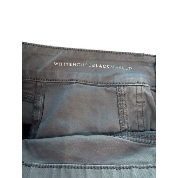 WHBM The Slim Olive Cropped Cargo Pants Rhinestone Flap Pockets 8P EUCUC - Picture 9 of 12